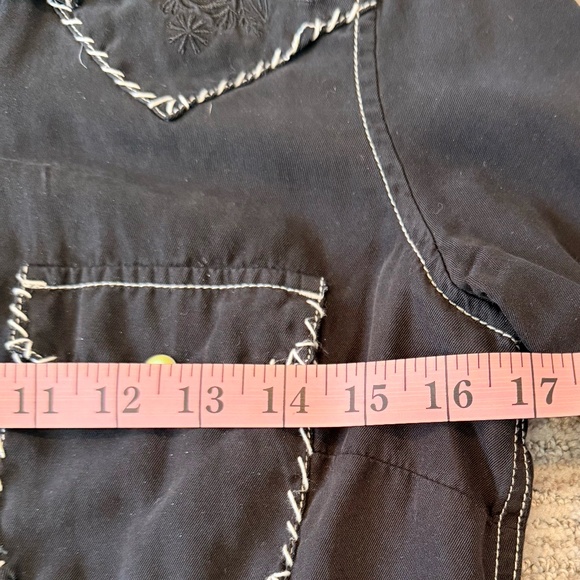 VTG Ryan Michael Western Long Sleeve Pearl Snap Button Woman SZ S Silk Blend - Picture 14 of 16
